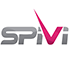 A logo for a company called spivi with a red arrow