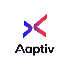 A logo for a company called adaptive with a red and blue arrow