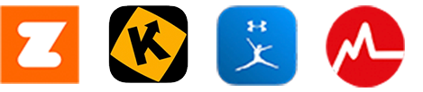 A row of app icons including zook and under armour