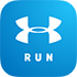 A blue under armour run app icon on a white background