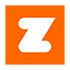 A white letter z in an orange square on a white background